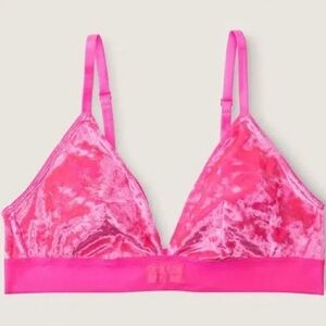 Victoria’s Secret PINK Hot Pink Velvet Triangle Bralette